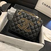 Chanel Calfskin Chain CC Accordion Shoulder Bag Black AS1751 - 1