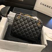 Chanel Calfskin Chain CC Accordion Shoulder Bag Black AS1751 - 2