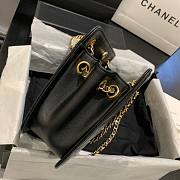 Chanel Calfskin Chain CC Accordion Shoulder Bag Black AS1751 - 3