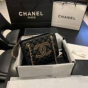 Chanel Calfskin Chain CC Accordion Shoulder Bag Black AS1751 - 5