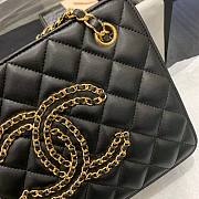 Chanel Calfskin Chain CC Accordion Shoulder Bag Black AS1751 - 6