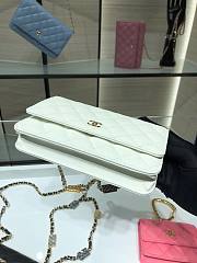 Chanel Grained Calfskin Wallet Charm WOC White - 2