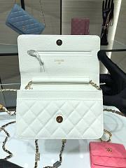 Chanel Grained Calfskin Wallet Charm WOC White - 5