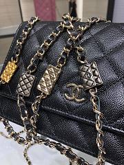 Chanel Grained Calfskin Wallet Charm WOC Black - 3