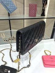Chanel Grained Calfskin Wallet Charm WOC Black - 5