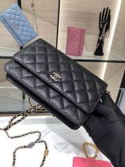 Chanel Grained Calfskin Wallet Charm WOC Black - 6