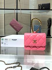 Chanel Lambskin Card Holder Pink AP2397 - 1