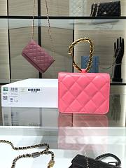 Chanel Lambskin Card Holder Pink AP2397 - 6