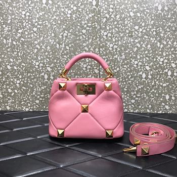 VALENTINO | Roman Stud Pink Bag 520 In Nappa - 20×9×15cm