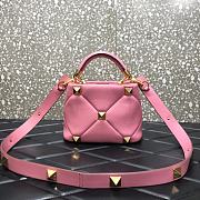 VALENTINO | Roman Stud Pink Bag 520 In Nappa - 20×9×15cm - 3