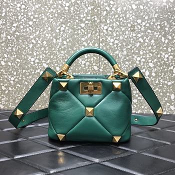 VALENTINO | Roman Stud Green Bag 520 In Nappa - 20×9×15cm