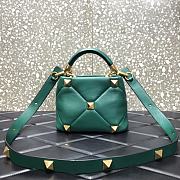 VALENTINO | Roman Stud Green Bag 520 In Nappa - 20×9×15cm - 6