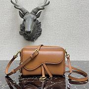 DIOR | Double Saddle Pouch Brown - S5668C - 19 x 10.5 x 5 cm - 1