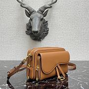 DIOR | Double Saddle Pouch Brown - S5668C - 19 x 10.5 x 5 cm - 5