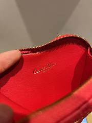 DIOR | DIORAMOUR CARO Heart Red Chain Bag- S5097 - 11 x 10 x 1.5 cm - 5
