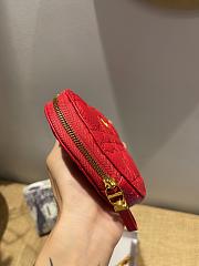 DIOR | DIORAMOUR CARO Heart Red Chain Bag- S5097 - 11 x 10 x 1.5 cm - 6