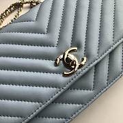 CHANEL | Wallet On Chain Light blue - A80982 - 19x13.5x3.5cm - 4