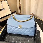 CHANEL | Lambskin Curved Flap Bag Blue - AS0416 - 24cm - 5