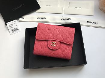 CHANEL | Classic small flap wallet Tri-fold Pink - A82288 - 10.5 x 11.5 x 3cm