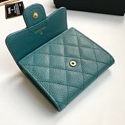 CHANEL | Classic small flap wallet Tri-fold Green - A82288 - 10.5 x 11.5 x 3cm - 5