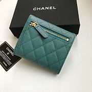 CHANEL | Classic small flap wallet Tri-fold Green - A82288 - 10.5 x 11.5 x 3cm - 6