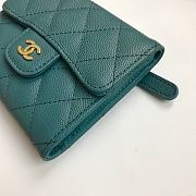 CHANEL | Classic small flap wallet Tri-fold Green - A82288 - 10.5 x 11.5 x 3cm - 2