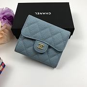 CHANEL | Classic small flap wallet Tri-fold Blue - A82288 - 10.5 x 11.5 x 3cm - 1