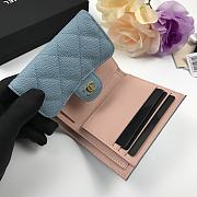 CHANEL | Classic small flap wallet Tri-fold Blue - A82288 - 10.5 x 11.5 x 3cm - 6