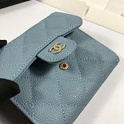 CHANEL | Classic small flap wallet Tri-fold Blue - A82288 - 10.5 x 11.5 x 3cm - 2