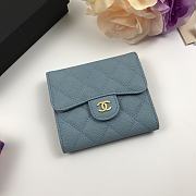 CHANEL | Classic small flap wallet Tri-fold Blue - A82288 - 10.5 x 11.5 x 3cm - 4