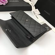 CHANEL | Long Black Silver Wallet in Grain - A80286 - 10.5 × 19 × 3 cm - 4