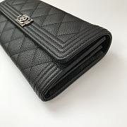 CHANEL | Long Black Silver Wallet in Grain - A80286 - 10.5 × 19 × 3 cm - 2