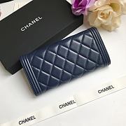 CHANEL | Long Dark Blue Wallet - A80286 - 10.5 × 19 × 3 cm - 2
