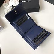 CHANEL | Boy Blue Golden Wallet in Grain - A80734 - 10.5 × 11.5 × 3 cm - 3