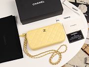 CHANEL | Small Yellow Quilted Clutch With Chain - A82527 - 10×19×4cm - 1