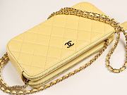 CHANEL | Small Yellow Quilted Clutch With Chain - A82527 - 10×19×4cm - 4