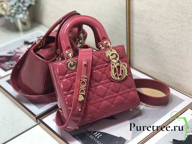 DIOR | Lady My ABCDior Pink patent bag - 20 x 16.5 x 8 cm - 1