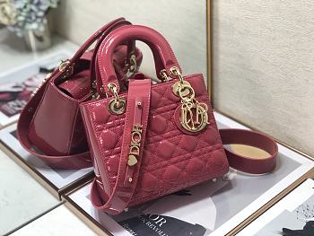 DIOR | Lady My ABCDior Pink patent bag - 20 x 16.5 x 8 cm