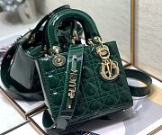 DIOR | Lady My ABCDior Dark Green patent bag - 20 x 16.5 x 8 cm - 1