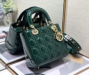 DIOR | Lady My ABCDior Dark Green patent bag - 20 x 16.5 x 8 cm - 2