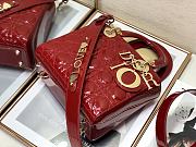 DIOR | Lady My ABCDior Red patent bag - 20 x 16.5 x 8 cm - 3