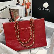 CHANEL | Red Aged Calfskin Large Shopping Bag - AS1943 - 37 x 26 x 12cm - 5