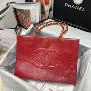 CHANEL | Red Aged Calfskin Large Shopping Bag - AS1943 - 37 x 26 x 12cm - 4