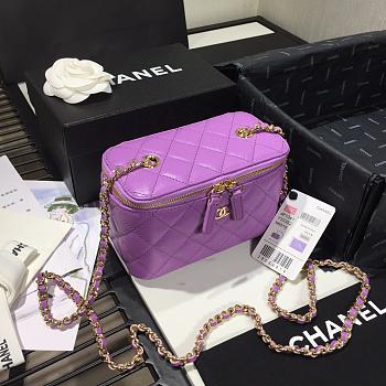 CHANEL | Cosmetic Purple Bag - AS1341 - 16 × 8 × 10cm