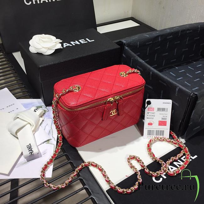 CHANEL | Cosmetic Red Bag - AS1341 - 16 × 8 × 10cm - 1