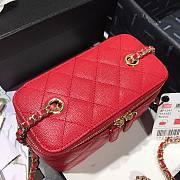 CHANEL | Cosmetic Red Bag - AS1341 - 16 × 8 × 10cm - 3