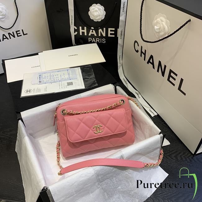 CHANEL | Camera Case With Extra Pink Clutch - AS1367 - 22 x 15 x 6 cm - 1