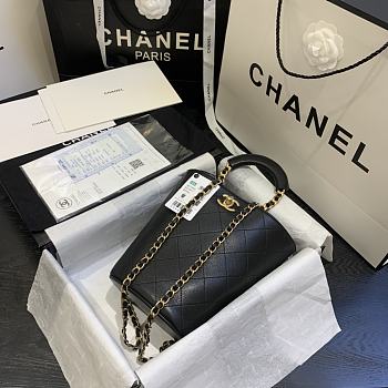 CHANEL | Black Chain handle Bucket Bag - AS1362 - 32 x 26 x 15 cm