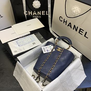 CHANEL | Blue Chain handle Bucket Bag - AS1362 - 32 x 26 x 15 cm