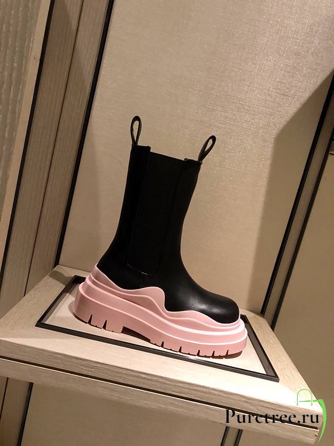 Bottega Veneta | Tire Ankle Boots Pink Leather - 1
